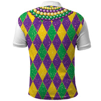 Mardi Gras Polo Shirt Cosplay Costume Glitter Style