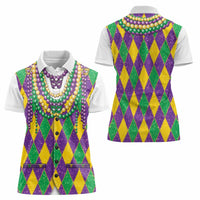 Mardi Gras Women Polo Shirt Cosplay Costume Glitter Style LT05 - Wonder Print Shop