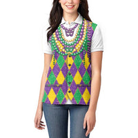 Mardi Gras Women Polo Shirt Cosplay Costume Glitter Style LT05 - Wonder Print Shop