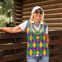 Mardi Gras Women Polo Shirt Cosplay Costume Glitter Style LT05 - Wonder Print Shop