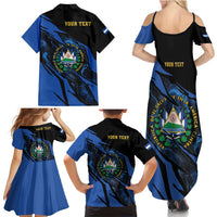 Personalised El Salvador Family Matching Summer Maxi Dress and Hawaiian Shirt Coat Of Arm Special Style