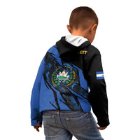Personalised El Salvador Kid Hoodie Coat Of Arm Special Style