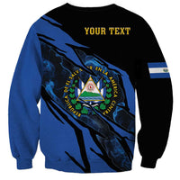 Personalised El Salvador Sweatshirt Coat Of Arm Special Style