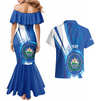 Personalised El Salvador Couples Matching Mermaid Dress and Hawaiian Shirt Torogoz Bird Salvadoran Pride