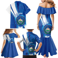 Personalised El Salvador Family Matching Mermaid Dress and Hawaiian Shirt Torogoz Bird Salvadoran Pride
