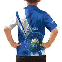 Personalised El Salvador Family Matching Off Shoulder Short Dress and Hawaiian Shirt Torogoz Bird Salvadoran Pride