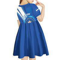 Personalised El Salvador Kid Short Sleeve Dress Torogoz Bird Salvadoran Pride