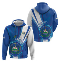 Personalised El Salvador Zip Hoodie Torogoz Bird Salvadoran Pride