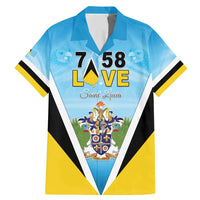 Personalised Saint Lucia 758 Family Matching Mermaid Dress and Hawaiian Shirt With Coat Of Arms