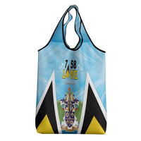 Saint Lucia 758 Grocery Bag With Coat Of Arms