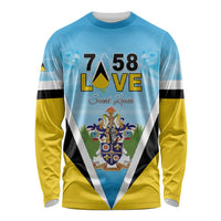 Personalised Saint Lucia 758 Long Sleeve Shirt With Coat Of Arms