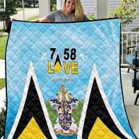 Saint Lucia 758 Quilt With Coat Of Arms