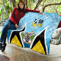 Saint Lucia 758 Quilt With Coat Of Arms