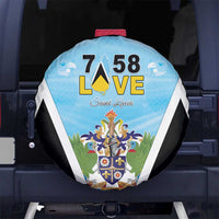 Saint Lucia 758 Spare Tire Cover With Coat Of Arms