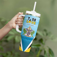 Personalised Saint Lucia 758 Tumbler With Handle With Coat Of Arms