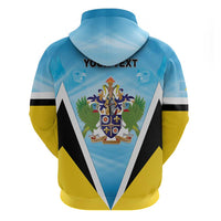 Personalised Saint Lucia 758 Zip Hoodie With Coat Of Arms
