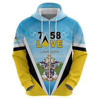 Personalised Saint Lucia 758 Zip Hoodie With Coat Of Arms