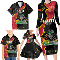 Personalised Haiti 1964 Family Matching Long Sleeve Bodycon Dress and Hawaiian Shirt Coat Of Arms Unique Style