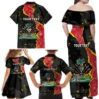 Personalised Haiti 1964 Family Matching Off Shoulder Maxi Dress and Hawaiian Shirt Coat Of Arms Unique Style