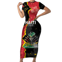 Personalised Haiti 1964 Family Matching Short Sleeve Bodycon Dress and Hawaiian Shirt Coat Of Arms Unique Style