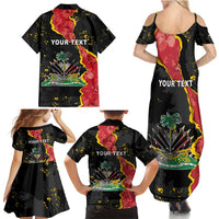 Personalised Haiti 1964 Family Matching Summer Maxi Dress and Hawaiian Shirt Coat Of Arms Unique Style