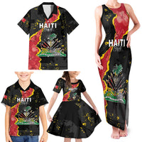 Personalised Haiti 1964 Family Matching Tank Maxi Dress and Hawaiian Shirt Coat Of Arms Unique Style