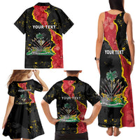 Personalised Haiti 1964 Family Matching Tank Maxi Dress and Hawaiian Shirt Coat Of Arms Unique Style