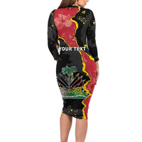 Personalised Haiti 1964 Long Sleeve Bodycon Dress Coat Of Arms Unique Style