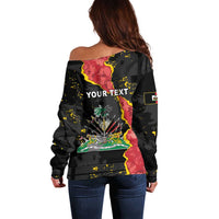 Personalised Haiti 1964 Off Shoulder Sweater Coat Of Arms Unique Style