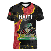Personalised Haiti 1964 Women V-Neck T-Shirt Coat Of Arms Unique Style