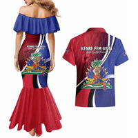 Haiti Strong Couples Matching Mermaid Dress and Hawaiian Shirt Kenbe Fem Ayiti