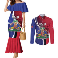 Haiti Strong Couples Matching Mermaid Dress and Long Sleeve Button Shirt Kenbe Fem Ayiti