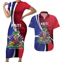 Haiti Strong Couples Matching Short Sleeve Bodycon Dress and Hawaiian Shirt Kenbe Fem Ayiti