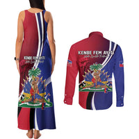 Haiti Strong Couples Matching Tank Maxi Dress and Long Sleeve Button Shirt Kenbe Fem Ayiti