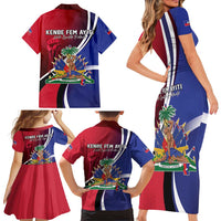 Haiti Strong Family Matching Short Sleeve Bodycon Dress and Hawaiian Shirt Kenbe Fem Ayiti