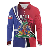Haiti Strong Long Sleeve Polo Shirt Kenbe Fem Ayiti