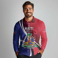 Haiti Strong Long Sleeve Polo Shirt Kenbe Fem Ayiti