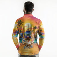 Haiti Long Sleeve Polo Shirt The Pearl Of The Antilles
