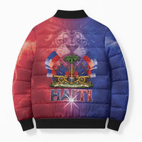 Haitian Zoe Bomber Puffer Jacket Roaring Lion With Coat Of Arms