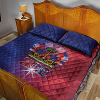 Haitian Zoe Quilt Bed Set Roaring Lion With Coat Of Arms