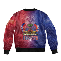 Haitian Zoe Sleeve Zip Bomber Jacket Roaring Lion With Coat Of Arms