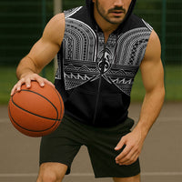 Philippines Igorot Tribal Inspired Sleeveless Zip Hoodie Black Version