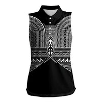 Philippines Igorot Tribal Inspired Women Sleeveless Polo Shirt Black Version