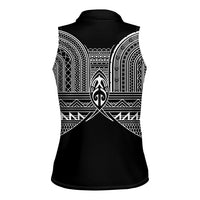 Philippines Igorot Tribal Inspired Women Sleeveless Polo Shirt Black Version
