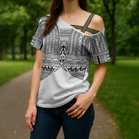 Philippines Igorot Tribal Inspired Cross Shoulder Shirt White Version
