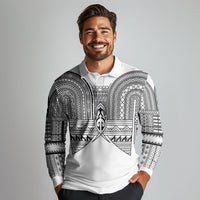Philippines Igorot Tribal Inspired Long Sleeve Polo Shirt White Version