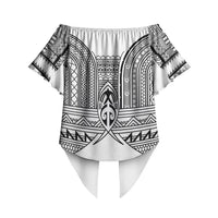 Philippines Igorot Tribal Inspired Off Shoulder Wrap Waist Top White Version