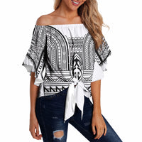 Philippines Igorot Tribal Inspired Off Shoulder Wrap Waist Top White Version