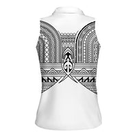 Philippines Igorot Tribal Inspired Women Sleeveless Polo Shirt White Version