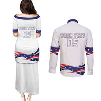 Custom USA 2024 Couples Matching Puletasi and Long Sleeve Button Shirt Summer Sport Go United States LT05 - Wonder Print Shop